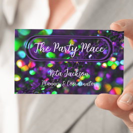 濃い紫きらめく 名刺