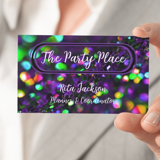 濃い紫きらめく 名刺