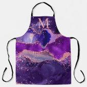 濃い紫とピンクのグリッター続編アゲート エプロン (正面)
