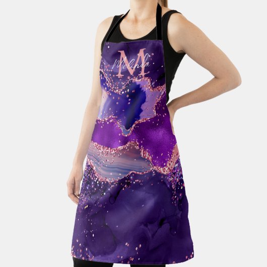 濃い紫とピンクのグリッター続編アゲート エプロン (インサイチュ)