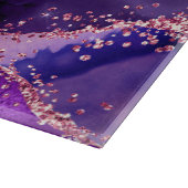濃い紫とピンクのグリッター続編アゲート カッティングボード (角)