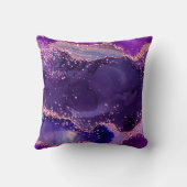 濃い紫とピンクのグリッター続編アゲート クッション (裏面)