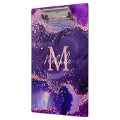 濃い紫とピンクのグリッター続編アゲート クリップボード (左)