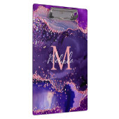 濃い紫とピンクのグリッター続編アゲート クリップボード (右)