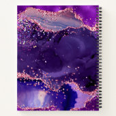 濃い紫とピンクのグリッター続編アゲート ノートブック (裏面)