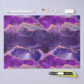濃い紫とピンクのグリッター続編アゲート 薄葉紙 (クラフト)