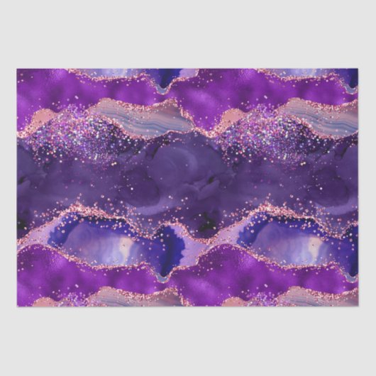 濃い紫とピンクのグリッター続編アゲート 薄葉紙 (正面)