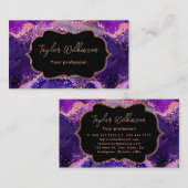 濃い紫とピンクの続編が重なる 名刺 (正面/裏面)