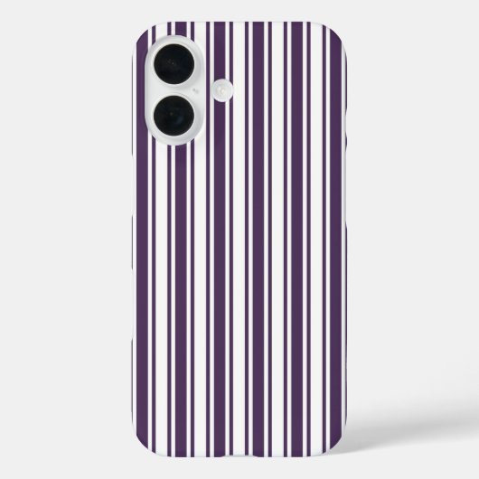 濃い紫と白のキャンディストライプー Case-Mate iPhoneケース (裏面)