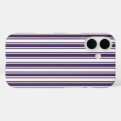 濃い紫と白のキャンディストライプー Case-Mate iPhoneケース (裏面 (横))
