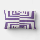 濃い紫と白のジオメトモダンリパターン ランバークッション (正面)