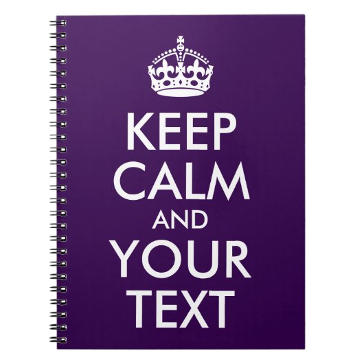 濃い紫と白の静保かとテキスト ノートブック (正面)