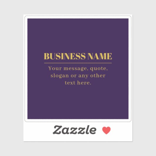 濃い紫と金ゴールドの会社名または挨拶 シール (シート)