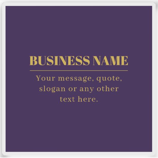 濃い紫と金ゴールドの会社名または挨拶 シール (正面)
