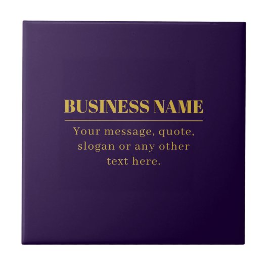 濃い紫と金ゴールドの会社名または挨拶 タイル (正面)
