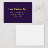 濃い紫と金ゴールドの会社名または挨拶 ノートカード (正面/裏面)