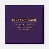 濃い紫と金ゴールドの会社名または挨拶 マグネット (正面)