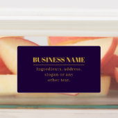 濃い紫と金ゴールドの会社名または挨拶 ラベル (貼付)