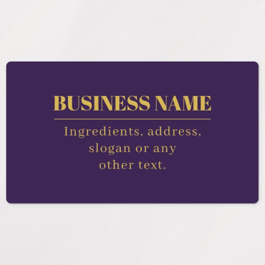 濃い紫と金ゴールドの会社名または挨拶 ラベル (デザイン1)