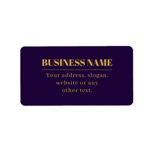 濃い紫と金ゴールドの会社名または挨拶 ラベル (正面)