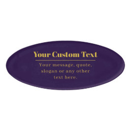 濃い紫と金ゴールドの会社名または挨拶 名札