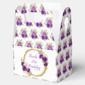 濃い紫と金ゴールドエレガントの花誕生日 フェイバーボックス (オープン)