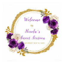 濃い紫と金ゴールドエレガントの花Sweet sixteen
