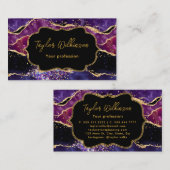 濃い紫と金ゴールド続編が重なる 名刺 (正面/裏面)