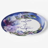 濃い紫と青の牡ファンシー丹 ペーパープレート (アングル)