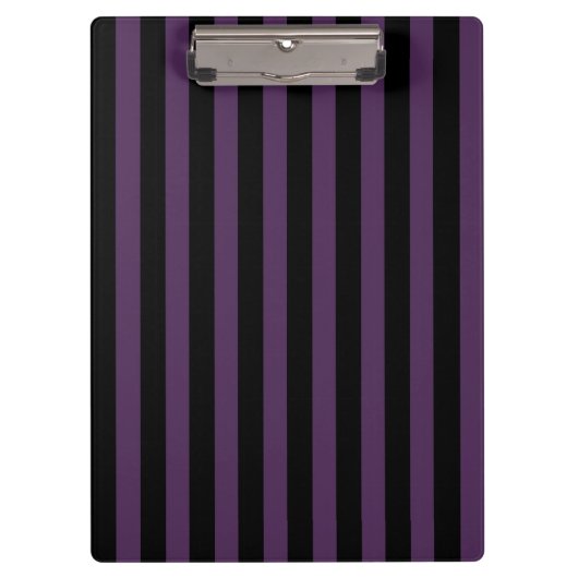 濃い紫と黒のストライプ クリップボード (正面)