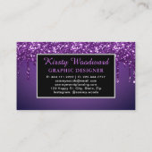 濃い紫のグラデーション&ドリップグリッター 名刺 (裏面)