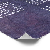 濃い紫のグランジ披露宴座席表 ポスター (角)