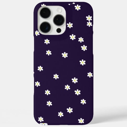 濃い紫のスマホケースに散らばるデイジー Case-Mate iPhoneケース (裏面)