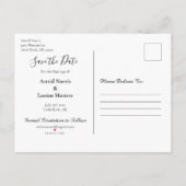 濃い紫のバラ日付の保存 案内ポストカード (裏面)