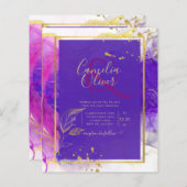 濃い紫のピンクの金ゴールド結婚のアルコールインク (正面/裏面)