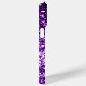 濃い紫のフェイクグリッターがあなたのテキストを輝かせる Case-Mate iPhoneケース (裏面 / 右)