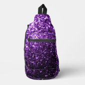 濃い紫のフェイクグリッター スリングバッグ (正面)