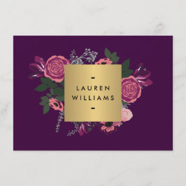 濃い紫のヴィンテージモダンフローラ贈与証明書