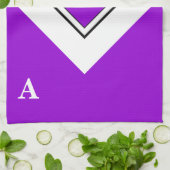 濃い紫の上文字 キッチンタオル (折り畳み)