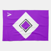 濃い紫の上文字 キッチンタオル (横)