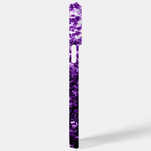 濃い紫の光沢のあるフェイクグリッターの輝き Case-Mate iPhoneケース (裏面 / 右)