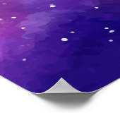 濃い紫の夜空、紫の雲、星 ポスター (角)