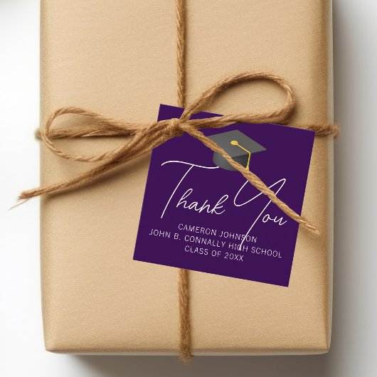 濃い紫の大学院パーソナライズされた卒業会 フェイバータグ