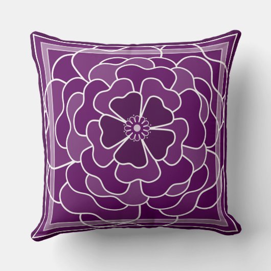 濃い紫の抽象芸術 クッション (裏面)