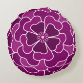 濃い紫の抽象芸術 ラウンドクッション (裏面)