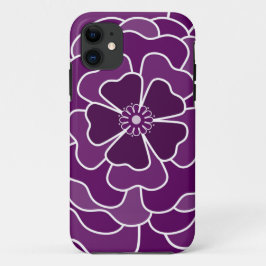 濃い紫の抽象芸術 iPhone 11 ケース