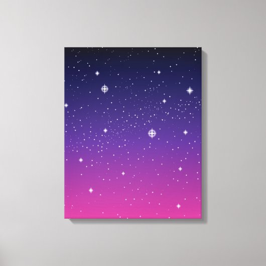 濃い紫の星空 キャンバスプリント (正面)