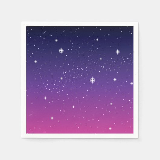 濃い紫の星空 スタンダードカクテルナプキン (正面)