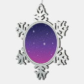 濃い紫の星空 スノーフレークピューターオーナメント (右)