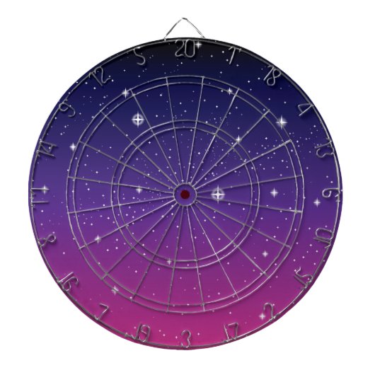 濃い紫の星空 ダーツボード (正面)